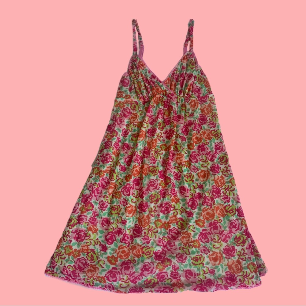 y2k floral slip dress